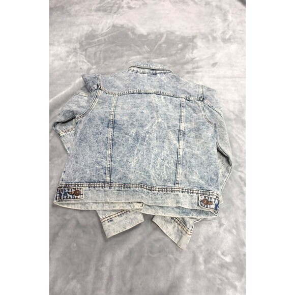Free People Womens Denim Jacket Size XS Cropped Blue Jean Button - Picture 2 of 6